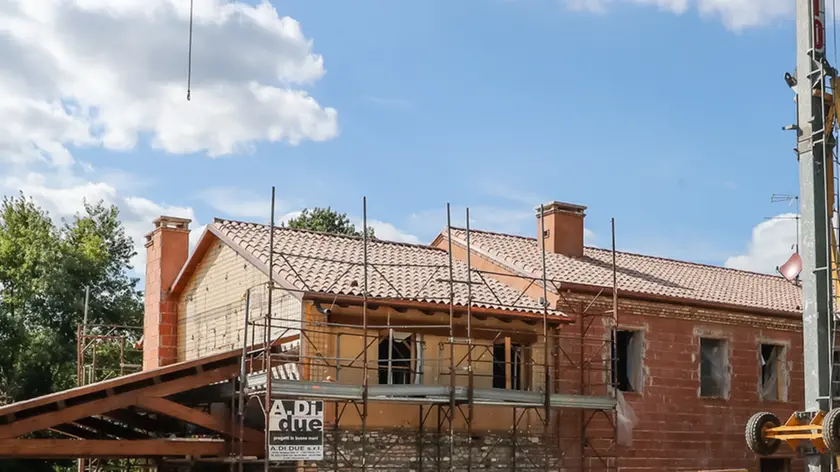 Un cantiere edile a Montebelluna