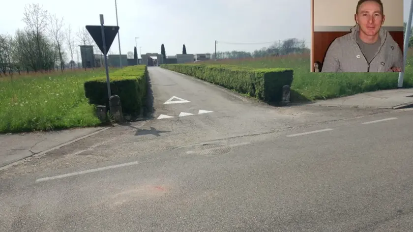 Il luogo dell'incidente e la vittima, Alfredo Ceccon (foto Cavicchi-Macca)