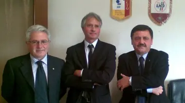 FOOTBALL’S TRIO. Da sinistra Fiorenzo Vaccari Ulderico Salvestrin e Mario Sanson