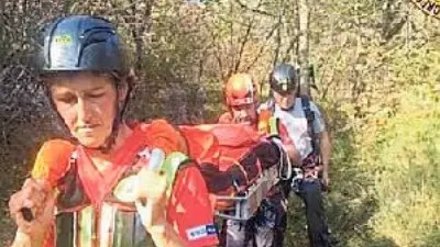 I soccorsi all'escursionista di Motta