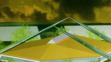 PAROLE E FATTI. In alto, il progetto trevigiano Sotto, l’interno del velodromo Fassa di Montichiari