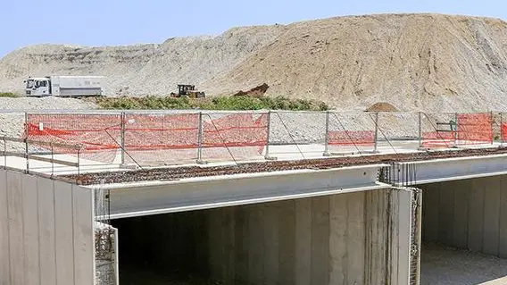 Il cantiere per la galleria nell’area espropriata