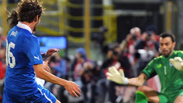 Bologna 31.05.13, Stadio Dall'Ara partita amichevole, Italia-San Marino - nella foto: il gol di Poli