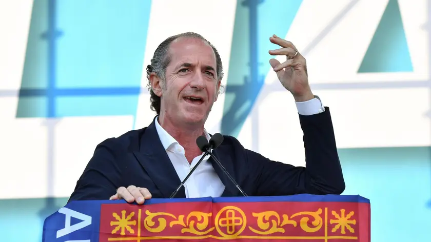 Luca Zaia governor of Veneto delivers a speech during the demonstration of the center right "Orgoglio Italiano" (Italian Pride) against the government in Rome, Italy, 19 October 2019. ANSA/ALESSANDRO DI MEO