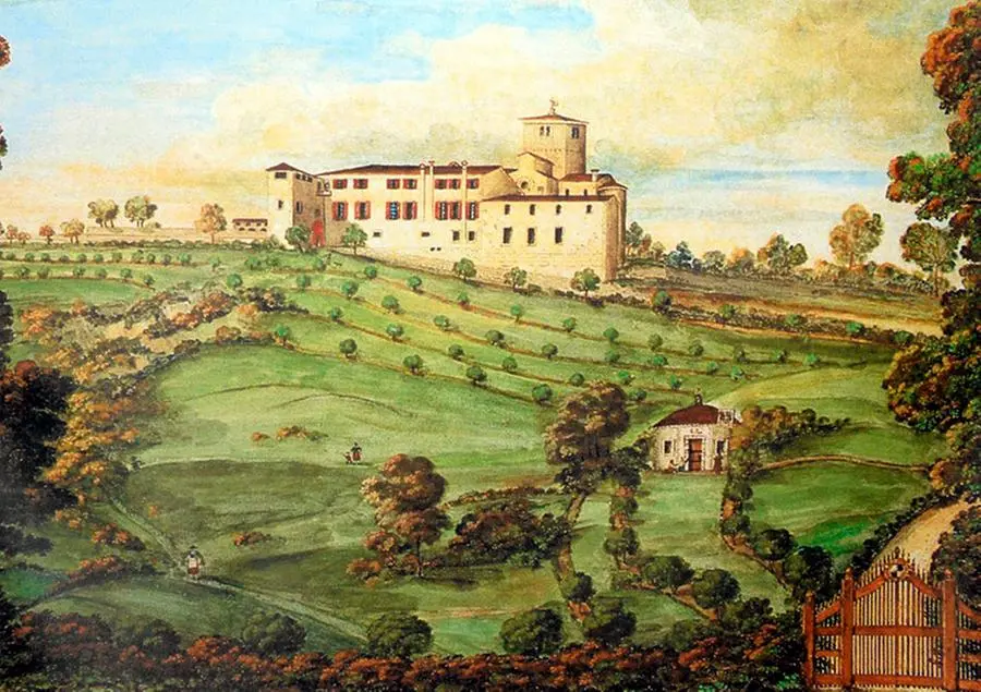 Borghesi Nervesa restauro eremo S.Girolamo, un rendering dell'abazia con l'eremo