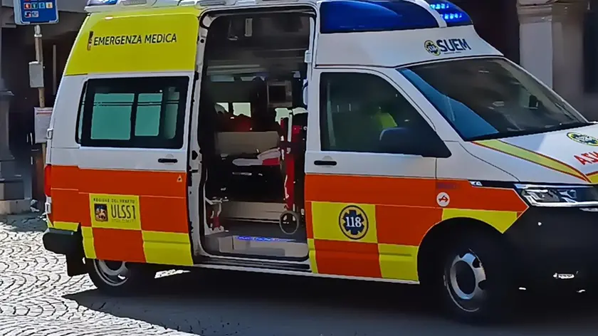 L’intervento di un’ambulanza