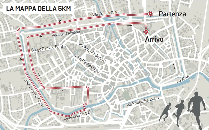 La mappa della cinque chilometri