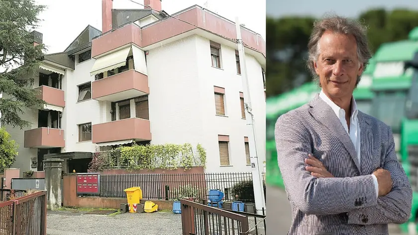 A sinistra, la palazzina di via Foscolo finita nel mirino dei ladri, a destra l’imprenditore Damaso Zanardo, dell'omonima ditta trasporti di Marghera