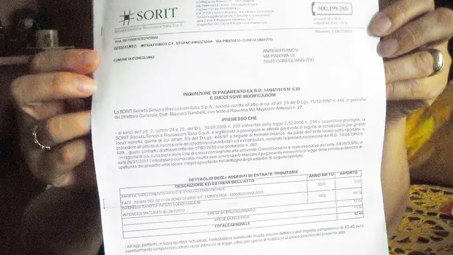DeMarchi Conegliano azienda Sorit bolletta di ingiunzione di pagamento