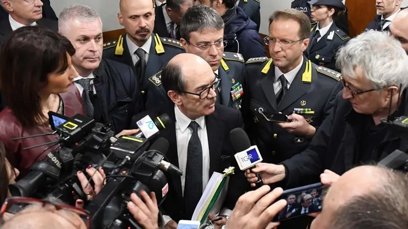 Interpress\M.Tagliapietra Venezia 19.02.2019.- Conferenza stmapa Tribunale Venezia. Maxi operazione Polizia e Guardia di Finanza con 50 arresti. Procuratore nazionale antimafia Federico Cafiero de Raho, Gen GDF Alessandro Barbera.