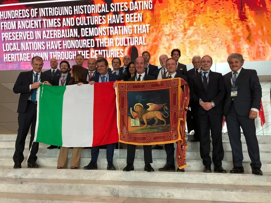 La festa della delegazione italiana a Baku