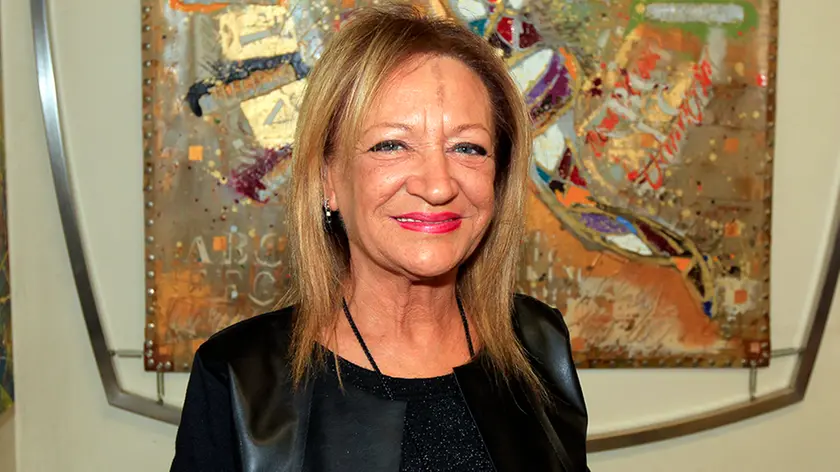 DeMarchi Montebelluna presentazione logo e pittrice del Palio 2017 Gilda Scarcia