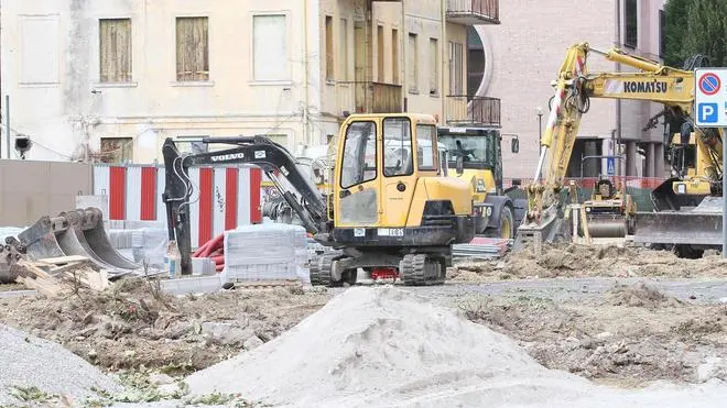 Guerretta Oderzo lavori pavimentazione ex foro boario