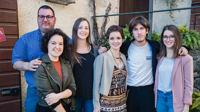 Allegranzi Refrontolo Inaugurazione mostra Radici al Mulinetto della Croda a cura di Nicola Callegher in foto Il presidente del mulinetto della croda, Callegher e l'associaziole LYRA