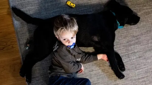 Cesare e il suo cane Joy (foto di mamma Valentina Mastroianni)