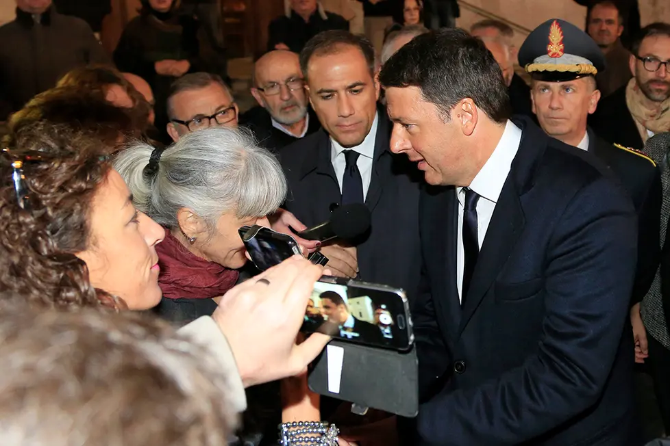 Ferrazza Castelfranco camera ardente Tina Anselmi arrivo presidente Matteo Renzi