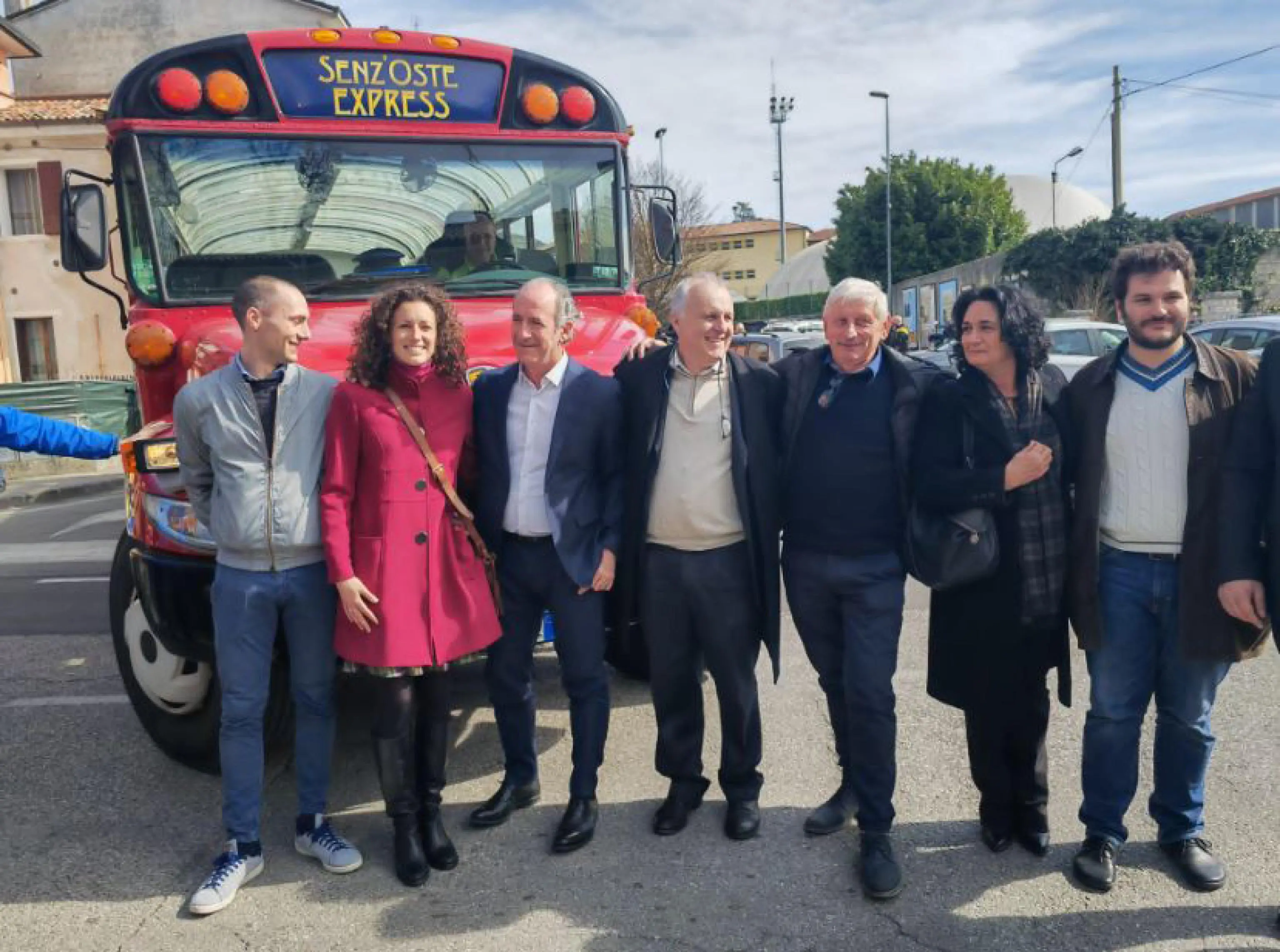Il viaggio inaugurale con vari assessori regionali e il presidente del Veneto, Luca Zaia