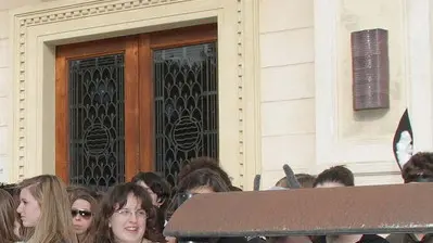 Borghesi Preganziol Protesta studenti scuola media davanti Municipio agenzia fotografica foto film