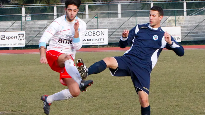 Doro Montebelluna calcio Monte contro Trissino Ciarello e Bressan Marco