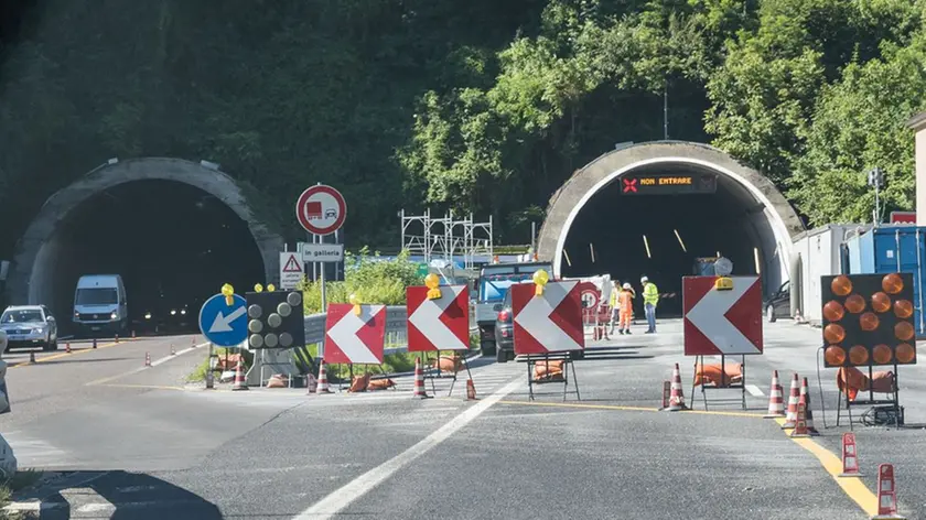 Il cantiere alla galleria del monte Baldo, la scorsa estate