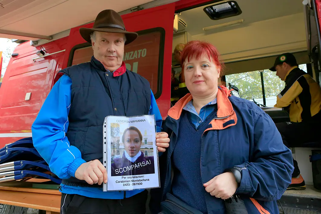 I genitori con una foto di Marianna Cendron