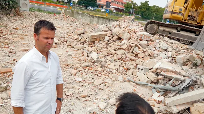 Borghesi Vedelago inizio lavori per la costruzione della rotonda in statale Postumia vice sindaco Marco Perin