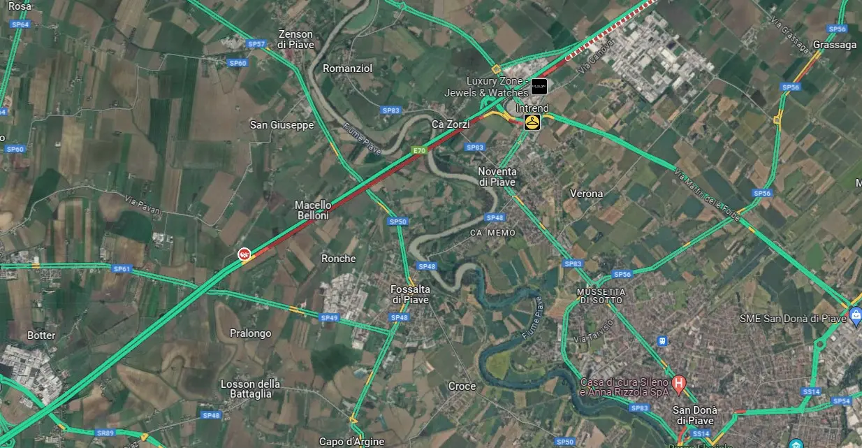 Traffico il tilt in A4 fra San Donà e Cessalto in direzione Trieste