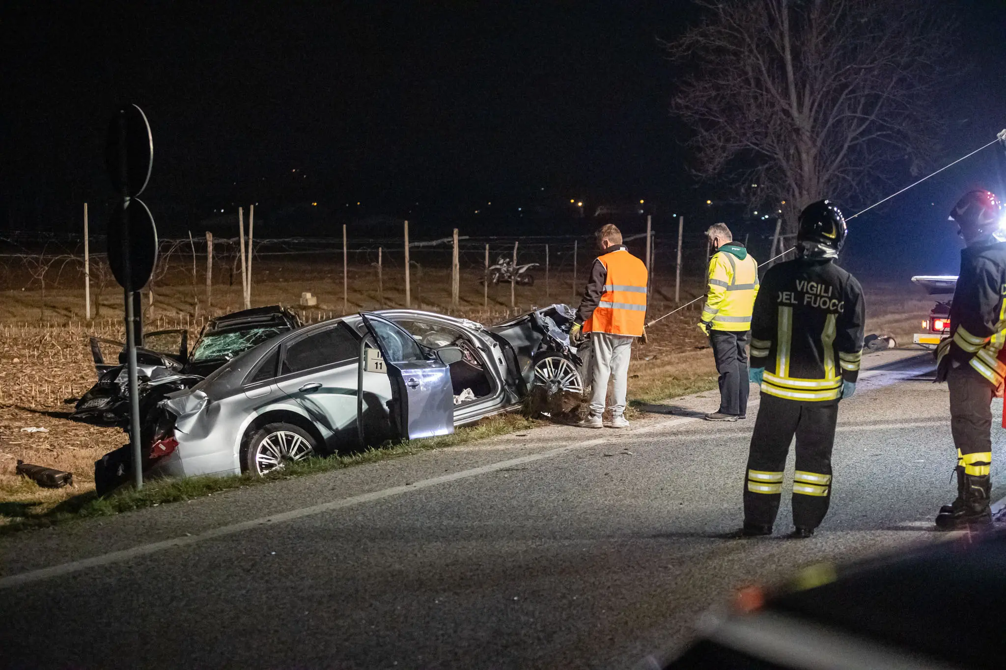 L'incidente stradale di domenica a Sernaglia