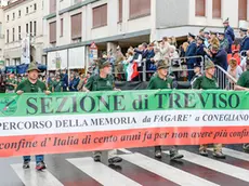Una sfilata di alpini trevigiani
