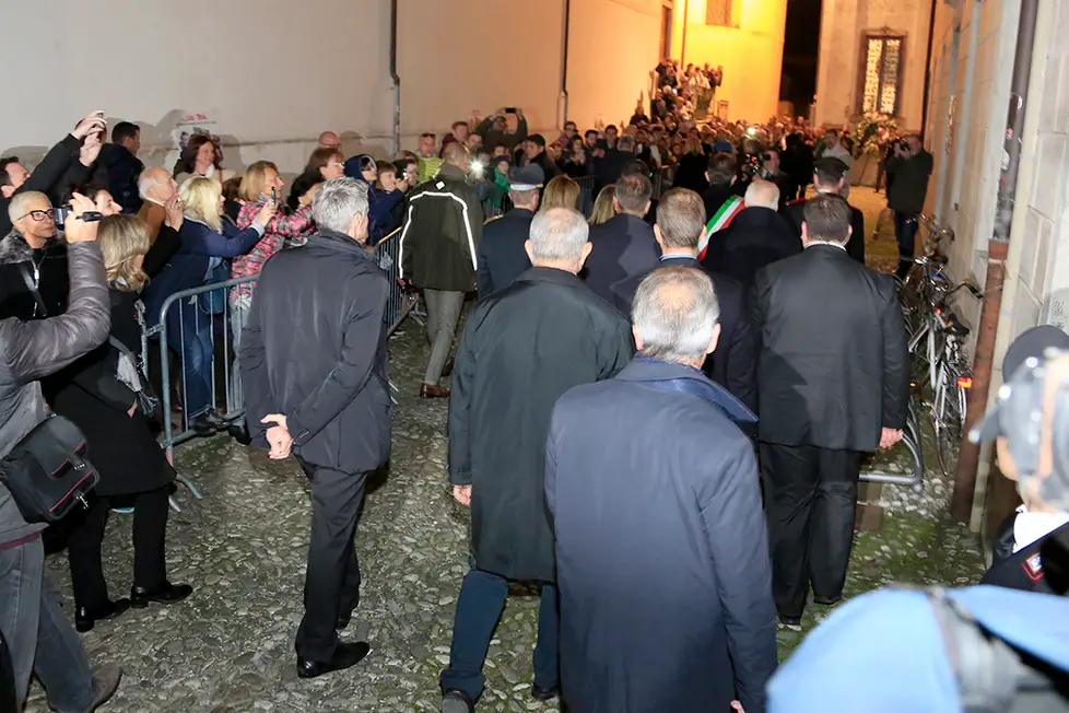 Ferrazza Castelfranco camera ardente Tina Anselmi arrivo presidente Matteo Renzi