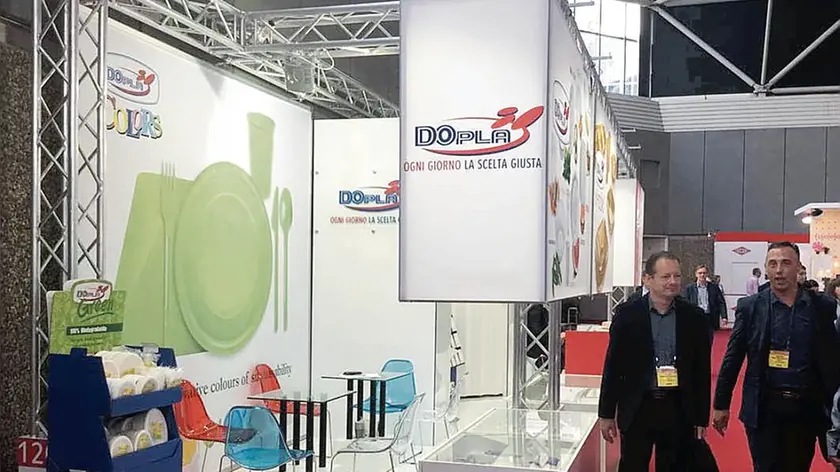 Uno stand Dopla in una fiera del settore: l’azienda trevigiana va al condordato