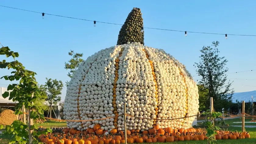 L'installazione al villaggio delle zucche