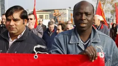 Manifestazione di protesta all’Electrolux Sopra Sacconi ieri ad Asolo