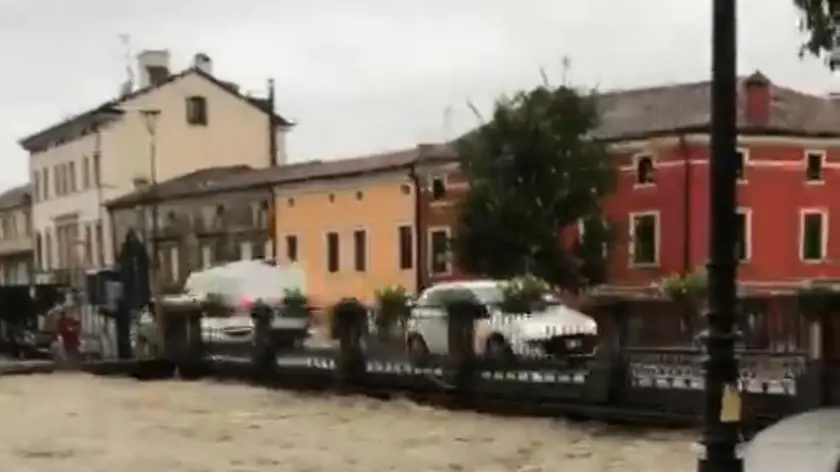 Il Meschio in piena a Cordignano