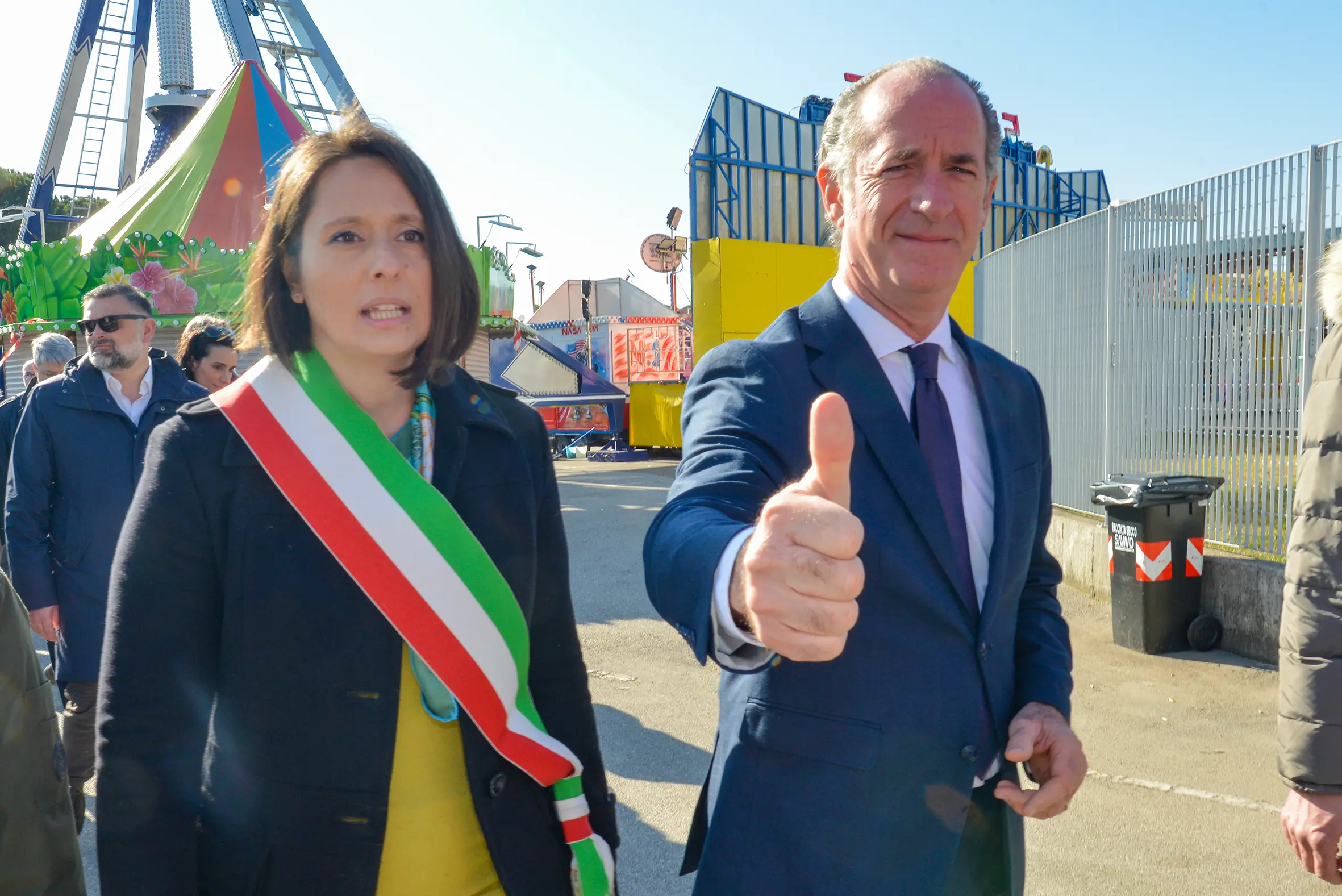 Il presidente Zaia, con la sindaca di Godega, Paola Guzzo