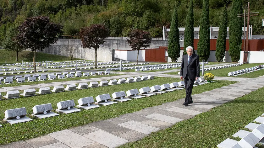 Il Presidente della Repubblica Mattarella al cimitero del Vajont per il 60esimo anniversario della strage