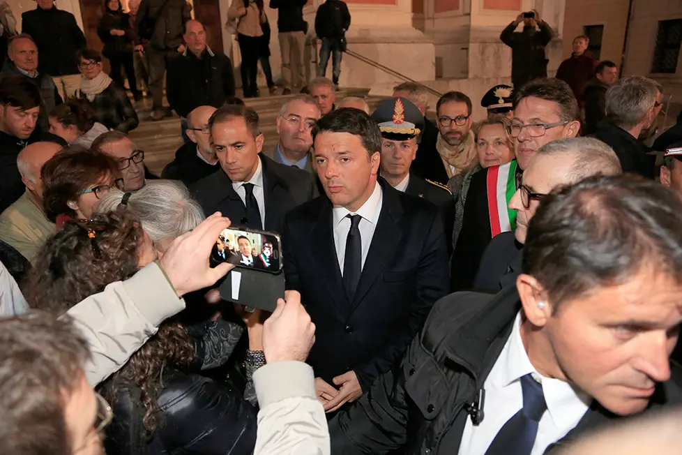 Ferrazza Castelfranco camera ardente Tina Anselmi arrivo presidente Matteo Renzi