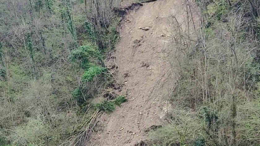 La nuova frana di via Cal de Grot a Guia