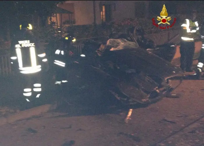 I soccorsi sul luogo dell'incidente in via Corrado Gini a Motta di Livenza