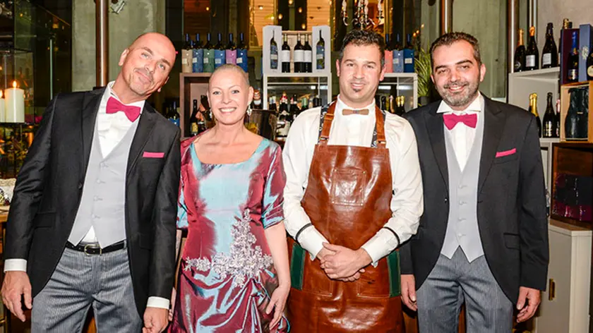 DeMarchi Castelfranco inaugurazione Bar Borsa, da sx Pino Granzotto, Chiara Sommadossi, Cristian Lorenzato e Giuseppe Baggio
