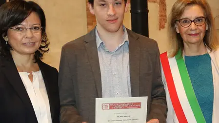ZAGO AG.FOTOFILM TREVISO STUDENTI PREMIATI DEL LICEO CANOVA A S. CATERINA, IN FOTO FILIPPO PAVAN PREMIATO