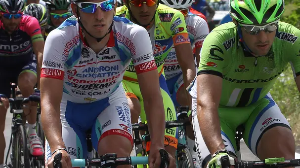 18/05/14 - Sestola (Mo) - 97¡ Giro d'Italia - 9 Tappa - Lugo Sestola - Km 174 - nella foto: Gatto Oscar -Ita- (Cannondale) e Bandiera Marco -Ita- (Androni Venezuela) durante la fuga © Riccardo Scanferla