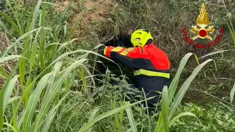 La canaletta dove è stata trovata la donna