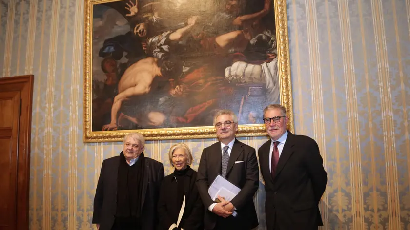 Il cda di Fondazione, da sinistra Gobbo, Bortoli, Garofalo e il vicario Fanton
