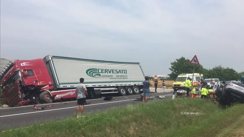 L'incidente di Istrana (foto Suem Veneto)