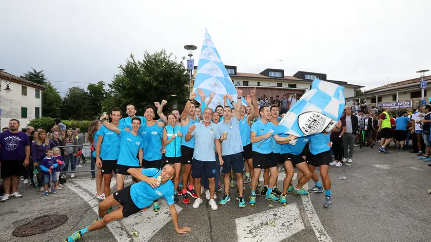 Allegranzi Montebelluna Palio del Vecchio Mercato festeggiamenti e premiazione squadra del Centro la Pieve