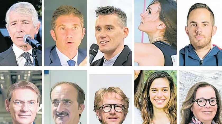 Da sinistra, in alto: Andrea Abodi (ministro per lo sport e i giovani), Lepoldo Destro, Igor Cassina, Lucia Capovilla. In basso da sinistra: Diego Bolzonello, Andrea Tomat, Alberto Zanatta, Silvia Biasi