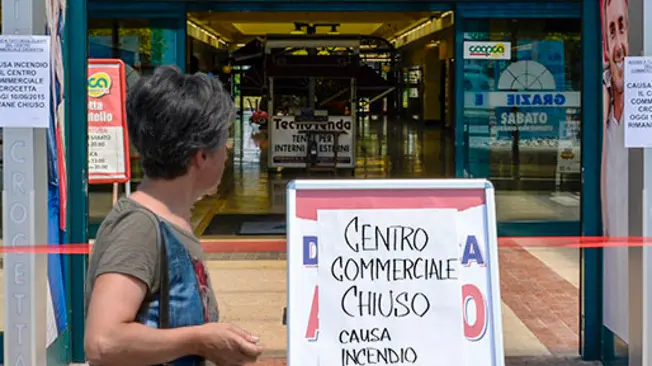 Borghesi Crocetta del Montello incendio al bar del Centro Commerciale Crocetta