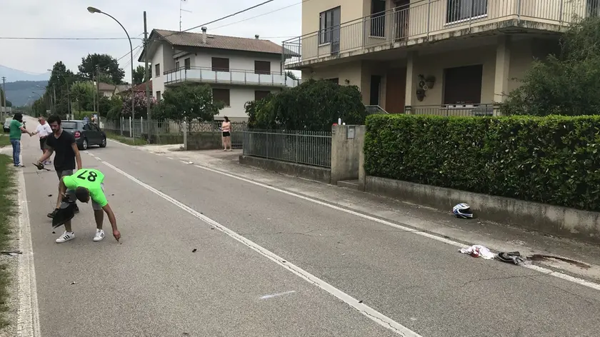 Il luogo dell'incidente a Sernaglia