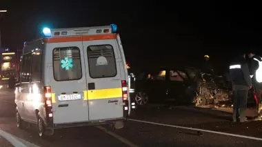 Un’ambulanza del Suem intervenuta dopo un incidente